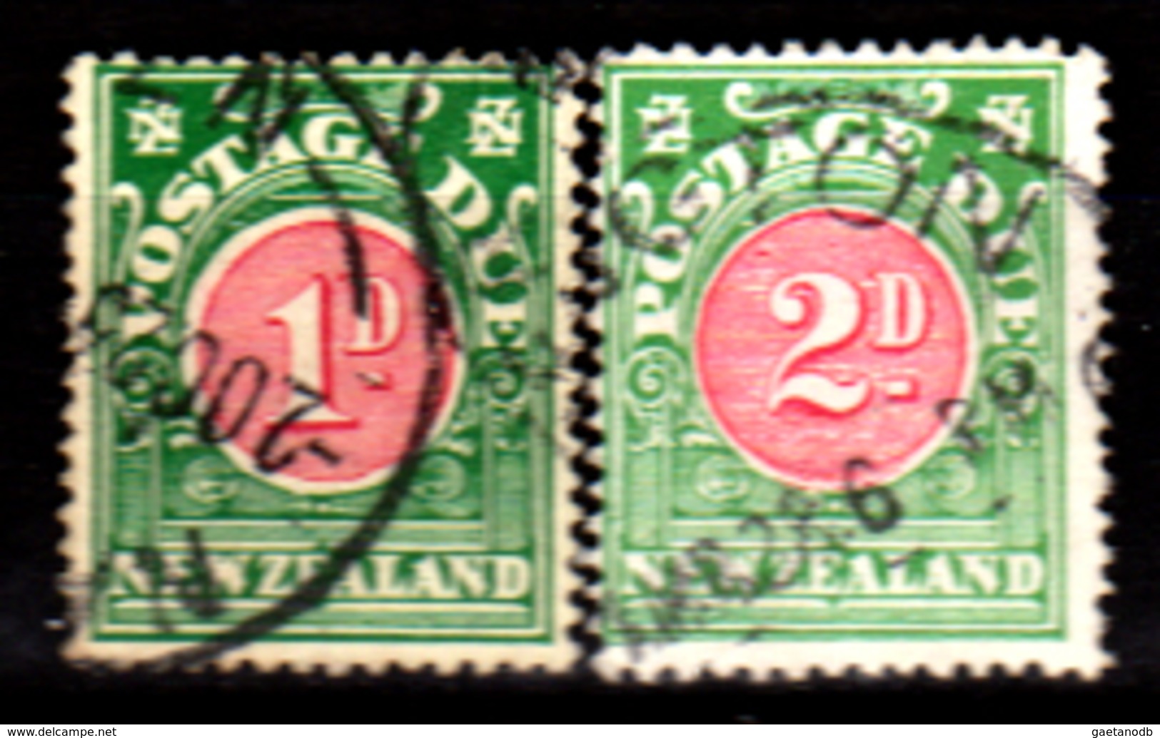 Nuova-Zelanda-0089 - Segnatasse 1913 - Y&T N. 18, 19 (o) Used - Senza Difetti Occulti. - Timbres-taxe