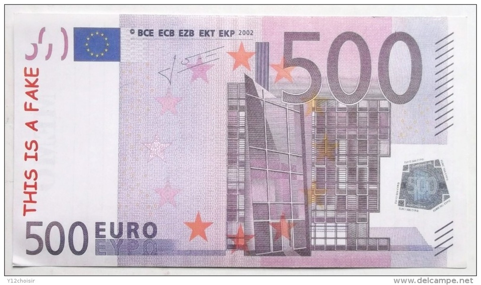 BILLET 500 EURO FICTIF SPECIMEN MEMO - Specimen