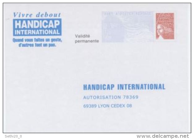 France PAP Réponse Luquet RF 0404219 Handicap International - Listos Para Enviar: Respuesta /Luquet