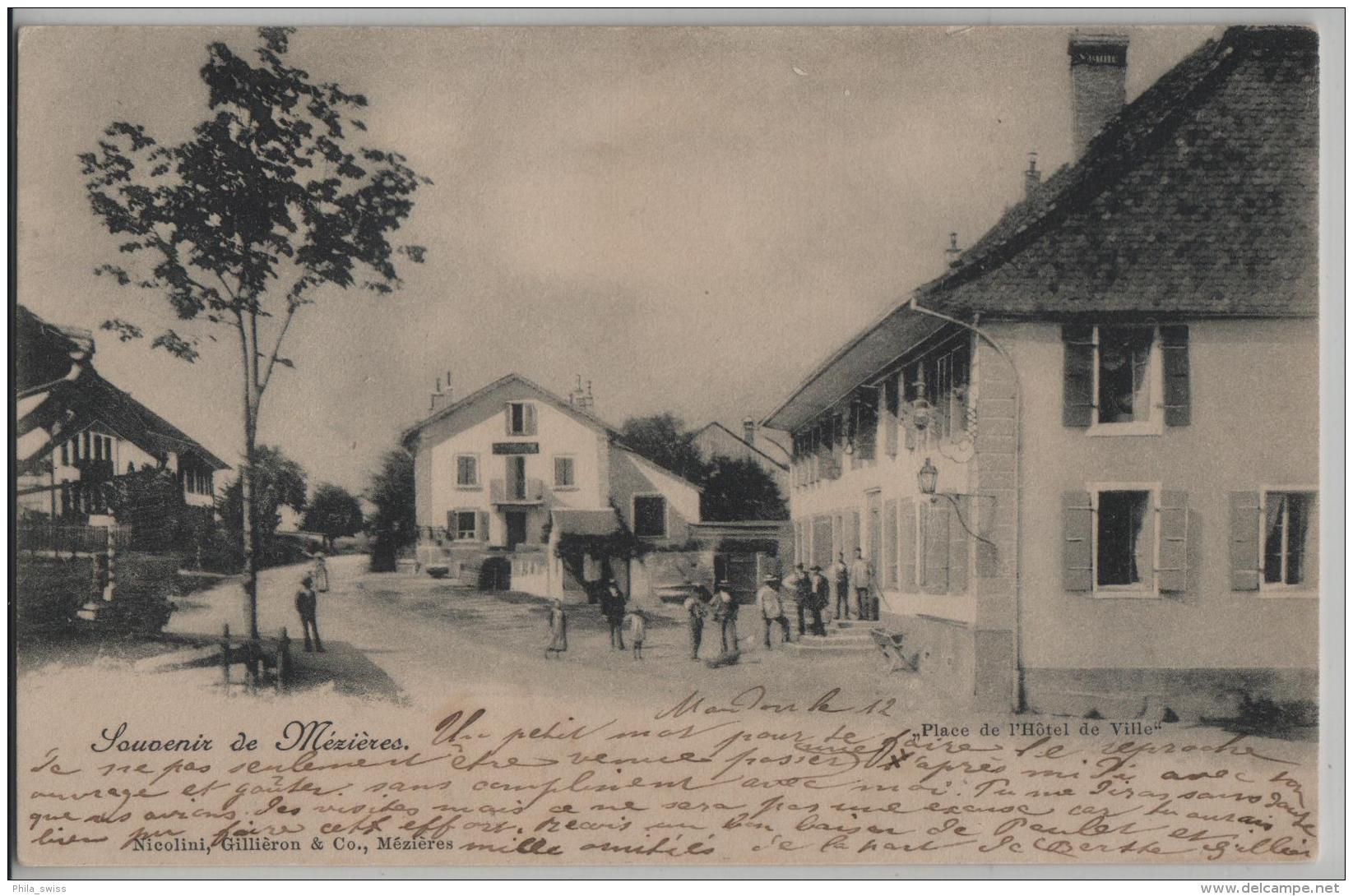 Souvenir De Mezieres - Place De L'Hotel De Ville - Jorat-Mézières