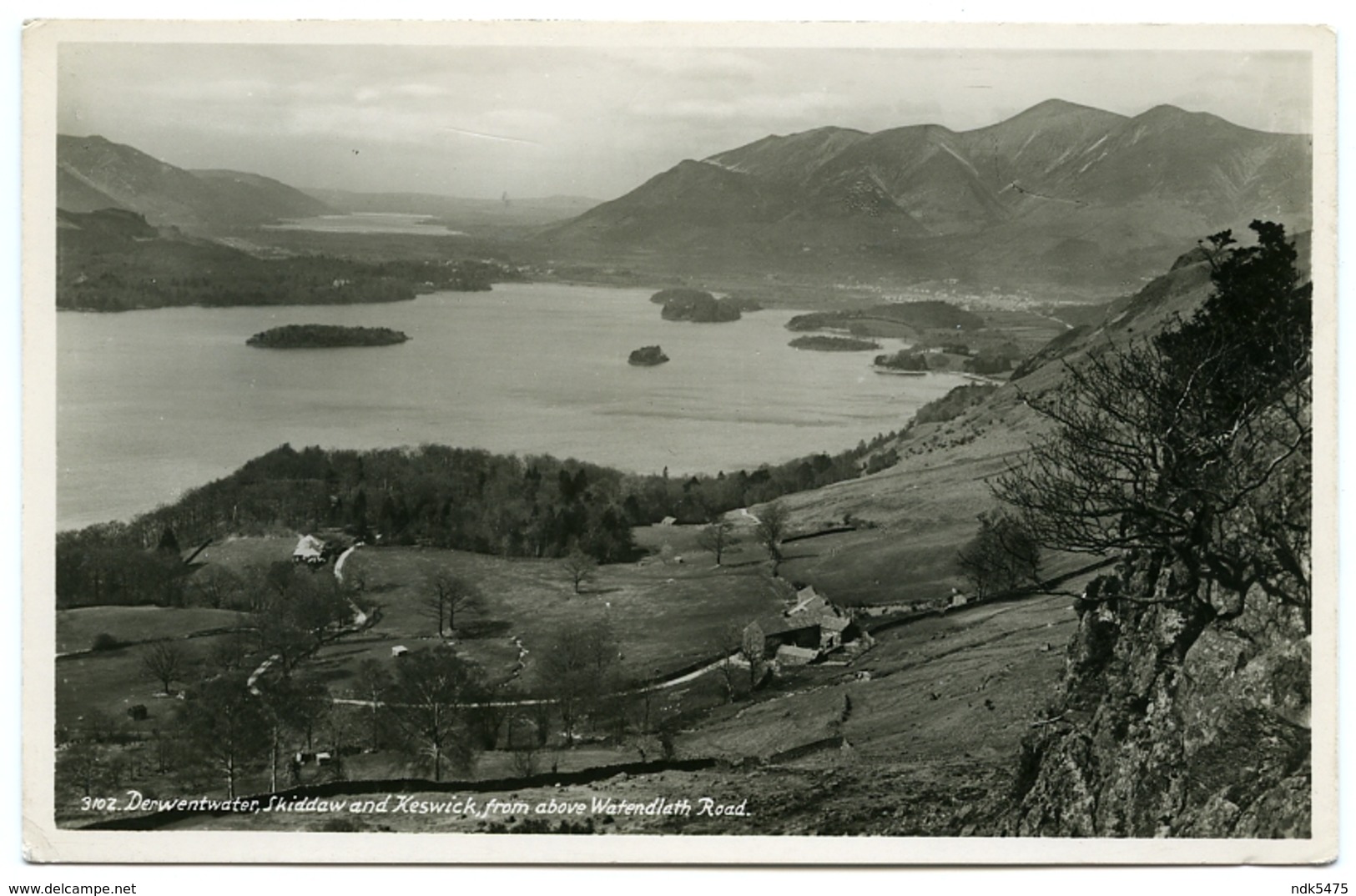 LAKE DISTRICT : DERWENTWATER, SKIDDAW AND KESWICK FROM ABOVE WATENDLATH ROAD (ABRAHAM'S SERIES) - Other & Unclassified