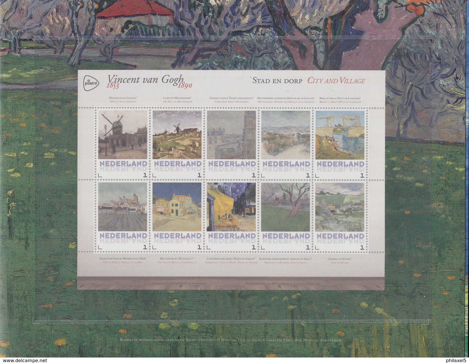 Nederland - map Vincent van Gogh - 1 - zonder zegels/ohne Briefmarken/no stamps