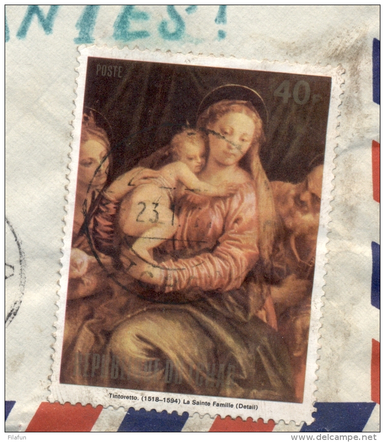 Tchad - 1974 - 40F Painting Stamp - Tintoretto - La Sainte Famille On Cover From Motssala To Nantes / France - Tsjaad (1960-...)