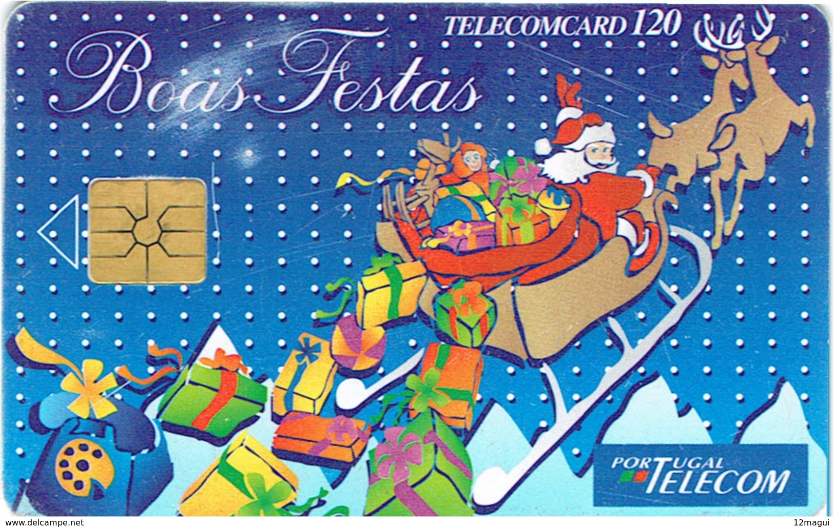 PHONECARDS-- PORTUGAL-CHIP--120--BOAS- FESTAS - Portugal