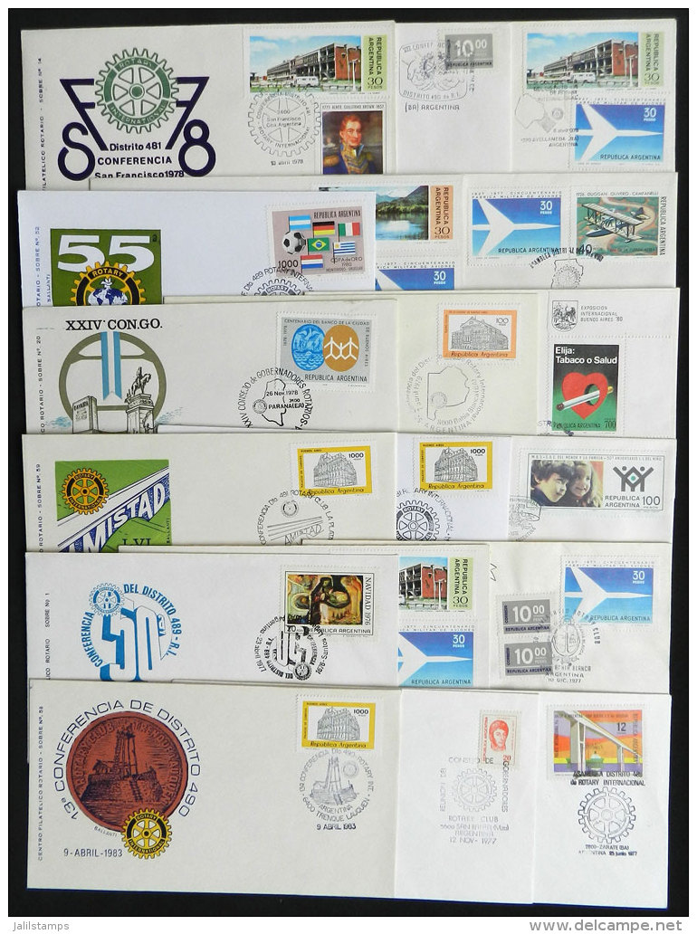 47 Covers, Most Of Argentina, With Special Postmarks Commemorating Rotary Conferences, Meetings Etc., Excellent... - Rotary, Club Leones