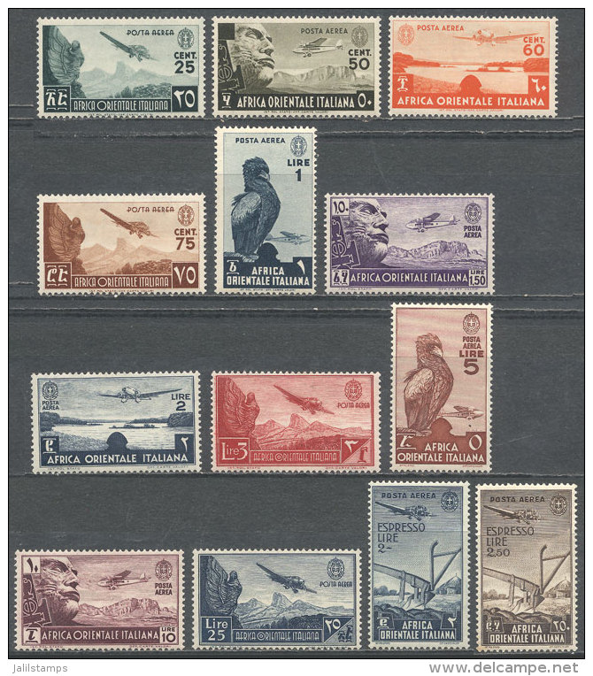 Sc.C1/C11 + CE1/CE1, 1938 Animals, Airplanes, Etc., Set Of 13 Values, Mint Lightly Hinged, VF Quality! - Italienisch Ost-Afrika