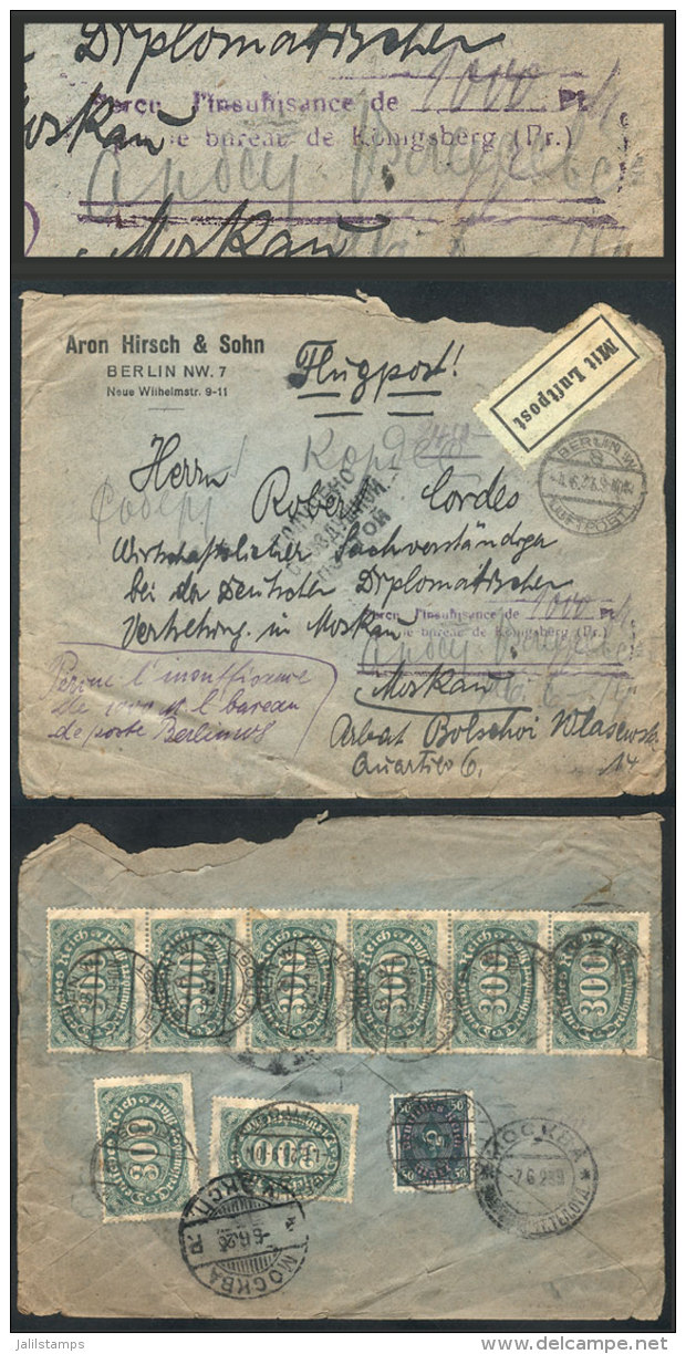 Airmail Cover Sent From Berlin To Moscow (Russia) On 4/JUN/1923, Franked On Back With 2,450Mk., Apparently... - Other & Unclassified