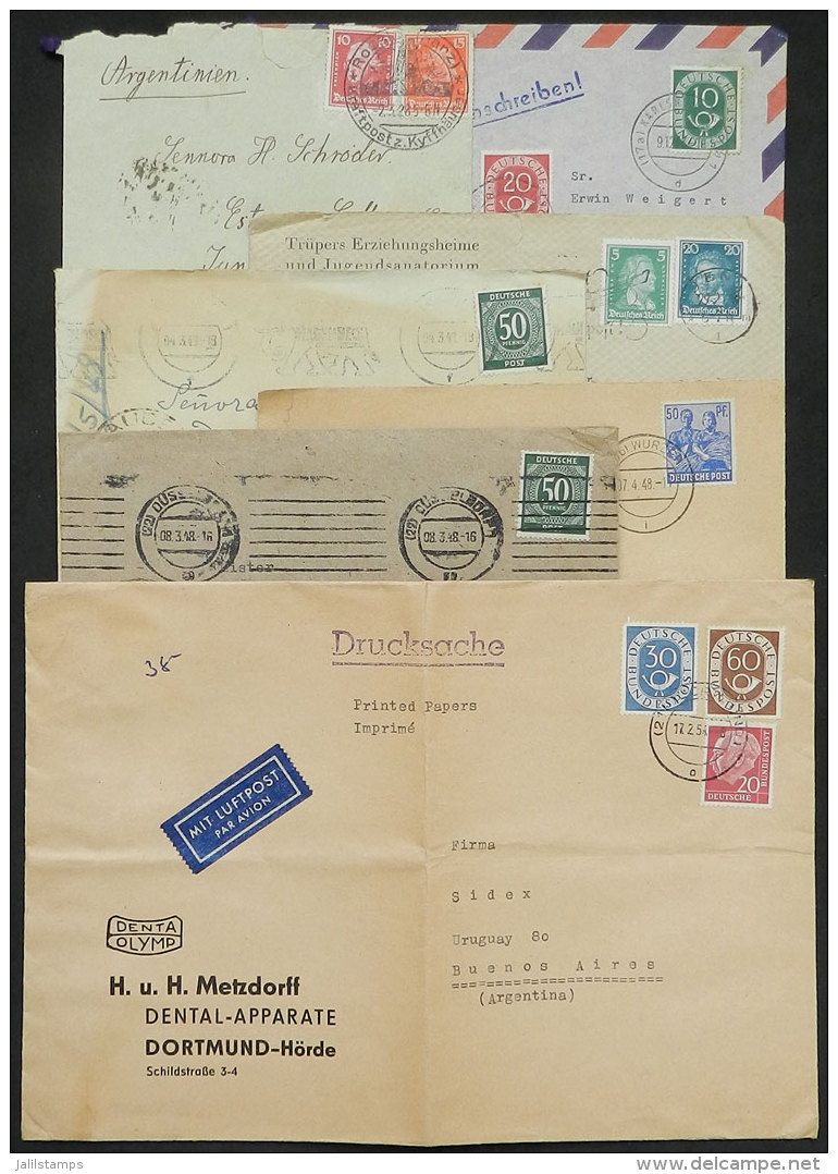 7 Covers Sent To Argentine Between 1928 And 1953, With Interesting Postages And Postal Marks, General Quality Is... - Otros & Sin Clasificación