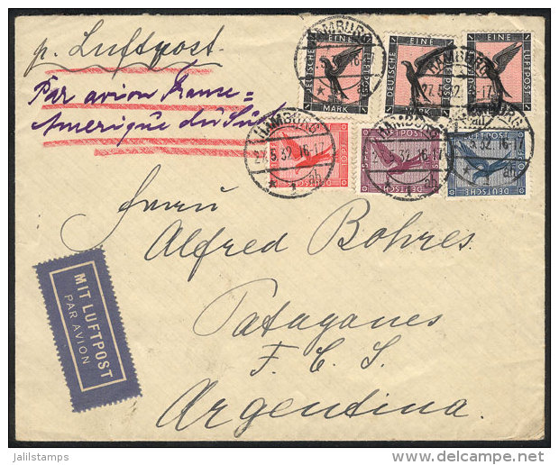 Airmail Cover Sent From Hamburg To Argentina On 27/MAY/1932, VF Quality, Nice Postage - Autres & Non Classés
