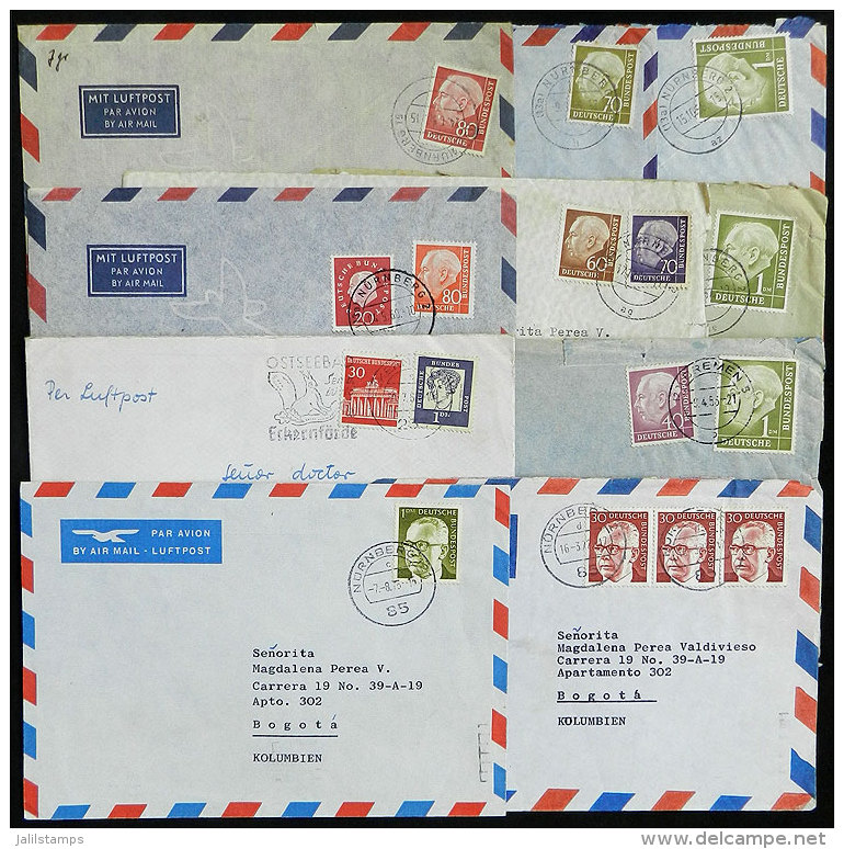 10 Covers Sent To Colombia And Peru Between 1955 And 1975, Fine General Quality (one With Minor Defects), Low... - Sonstige & Ohne Zuordnung