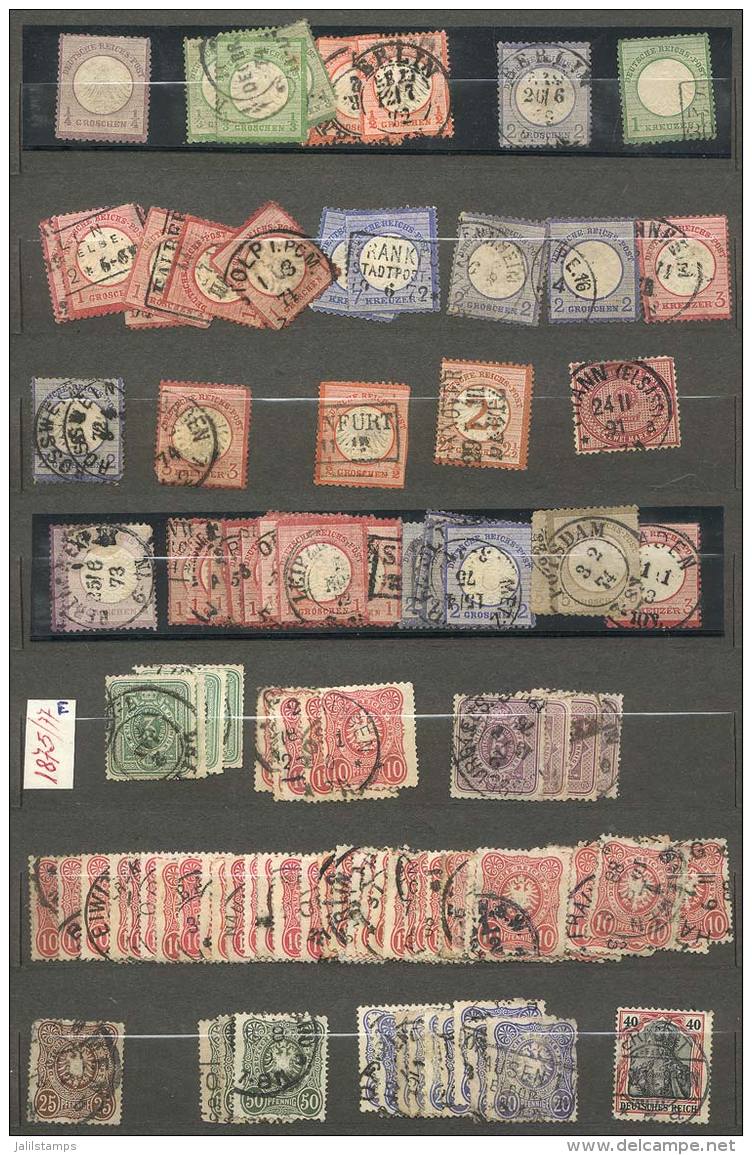 Accumulation Of Hundreds And Hundres Of Stamps In Old Stockbook, From 1872 To 1920 Approx. Most Of The Stamps Are... - Other & Unclassified