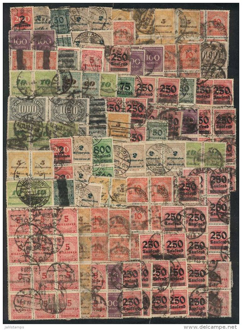 Lot Of More Than 60 Blocks Of 4 And Larger Of Stamps Used During The INFLATION Period, Fine General Quality, Lot Of... - Other & Unclassified