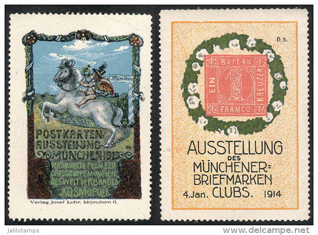 2 Old Cinderellas Of Philatelic And Postcard Expositions, Very Nice! - Sonstige & Ohne Zuordnung