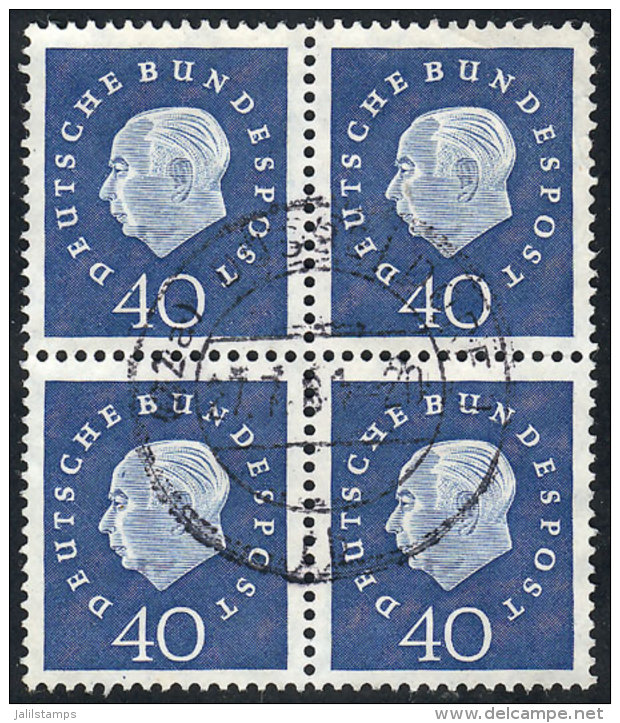 Michel 305, Used Block Of 4, Fine Quality, Michel Catalog Value Euros 800, Guaranteed With Genuine Cancel (found In... - Altri & Non Classificati