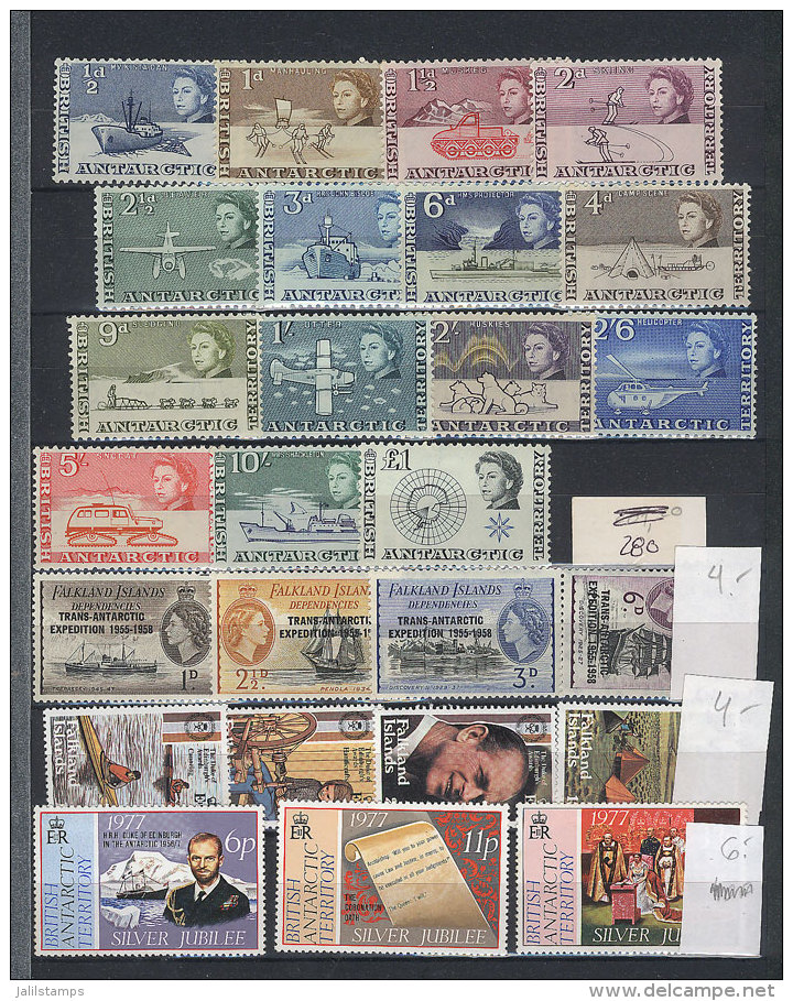 Stockbook With Very Nice Stock Of Sets Of BAT, South Georgia, Australian Antarctic Territory, TAAF, Etc., Most MNH... - Collections, Lots & Séries