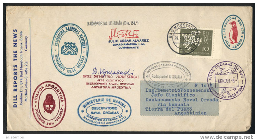 Cover Sent From Germany To The Chief Scientist In The Orkneys Station On 29/MAY/1962, With Several Transit And... - Autres & Non Classés