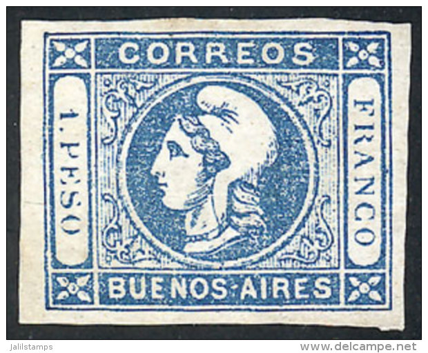 GJ.17, 1P. Blue, Mint, VF Quality! - Buenos Aires (1858-1864)