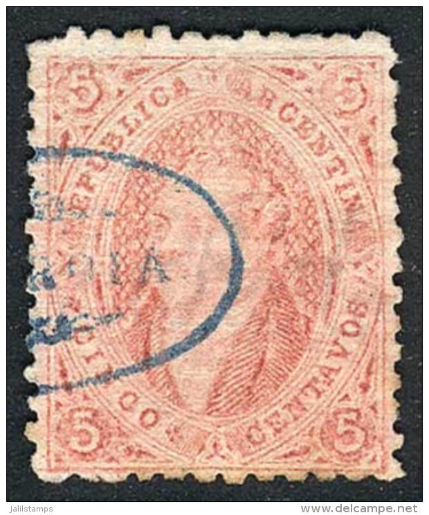 GJ.20d+j, 3rd Printing, Carminish Dun-red Shade, Horizontally Dirty Plate Variety, Mulatto, Rivadavia With Cap, And... - Used Stamps