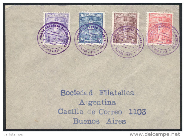 GJ.529/32 (Sc.286/9), 1921 First Panamerican Postal Congress, The Set On A Cover With Special Cancellation Of The... - Other & Unclassified