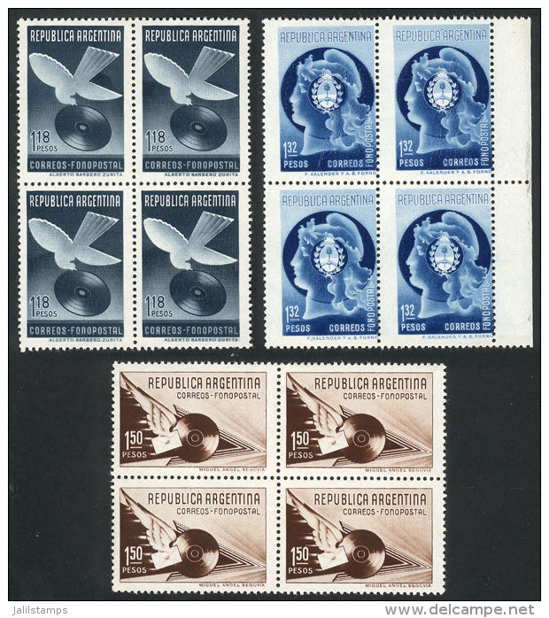 GJ.836/838, 1939 Fonopost, Cmpl. Set Of 3 Values In Blocks Of 4 Of VF Quality, 2 Stamps In Each Block Are MNH... - Autres & Non Classés