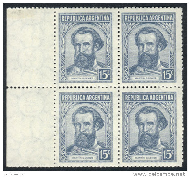 GJ.872 (Sc.436), 1942 G&uuml;emes 15c. Gray Blue,watermark Sun With Wavy Rays, Sheet Margin BLOCK OF 4, Excellent... - Altri & Non Classificati