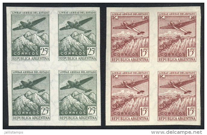 GJ.931P/2P (Sc.C53/4), 1946 LADE, Set Of 2 Stamps With Watermark, IMPERFORATE BLOCKS OF 4, Superb, Catalog Value... - Autres & Non Classés