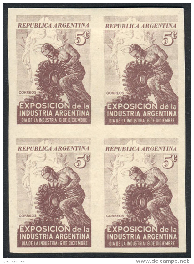 GJ.941 (Sc.559), 1946 Industry Day, TRIAL COLOR PROOF, Block Of 4 Of Excellent Quality, Rare! - Autres & Non Classés