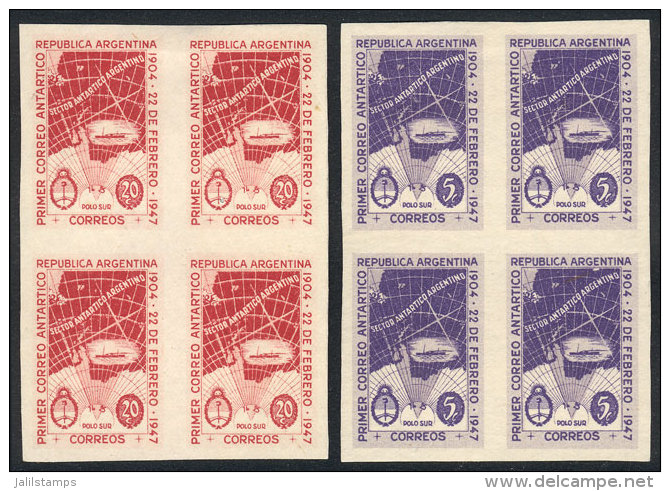 GJ.943/4 (Sc.561/2), 1947 Antarctic Mail, Set Of 2 TRIAL COLOR PROOFS, Excellent Quality, Very Rare! - Altri & Non Classificati