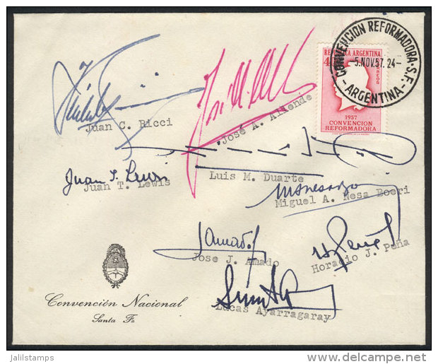 GJ.1088, 1957 Constitutional Convention, On A Special Cover With The Signatures Of The 8 Delegates Of The Christian... - Autres & Non Classés