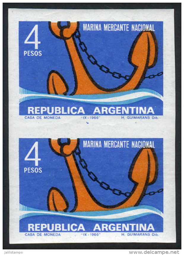 GJ.1391P (Sc.809), 1966 Merchant Marine, IMPERFORATE PAIR, Superb, GJ Catalog Value US$60. - Altri & Non Classificati