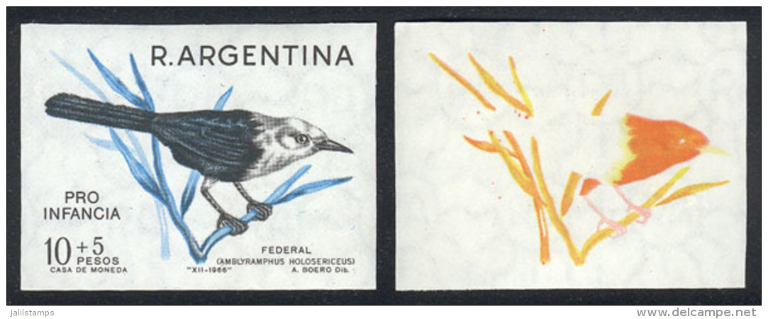 GJ.1403 (Sc.B49), 1967 Scarlet-headed Blackbird, 2 Imperforate PROOFS On Normal Paper With Gum And Watermark,... - Sonstige & Ohne Zuordnung