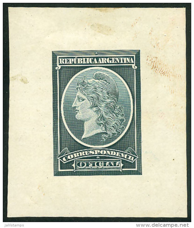 GJ.35/40, A&ntilde;o 1901, DIE PROOF Of The Adopted Design, Groundwork Of Crossed Lines, Printed By Cia.... - Dienstmarken