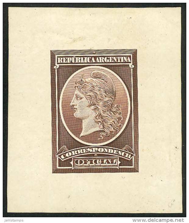 GJ.35/40, A&ntilde;o 1901, DIE PROOF Of The Adopted Design, Groundwork Of Crossed Lines, Printed By Cia.... - Service