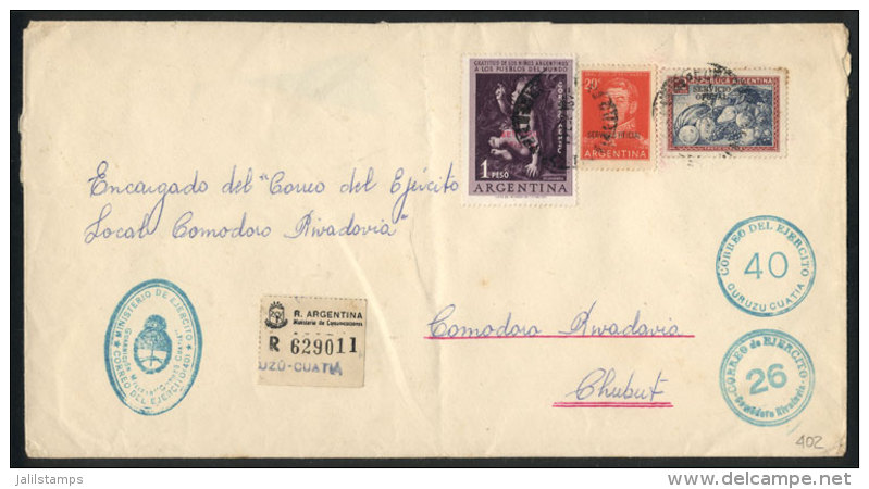 Registered Cover Sent From Curuz&uacute; Cuati&aacute; To Comodoro Rivadavia On 4/SE/1957, With Combination Of... - Service