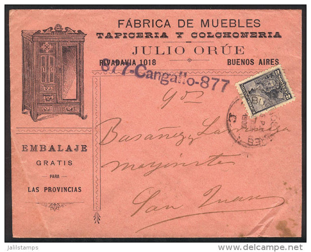 Advertising Cover (furniture Factory, Upholstery) Franked With 2c. Liberty And Sent To San Juan On 15/OC/1900, VF... - Autres & Non Classés