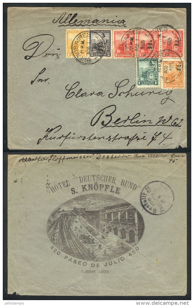 Envelope With Advertising Printed On Back For HOTEL DEUTSCHER BUND Of Buenos Aires, Sent To Germany On 1/AU/1905,... - Altri & Non Classificati