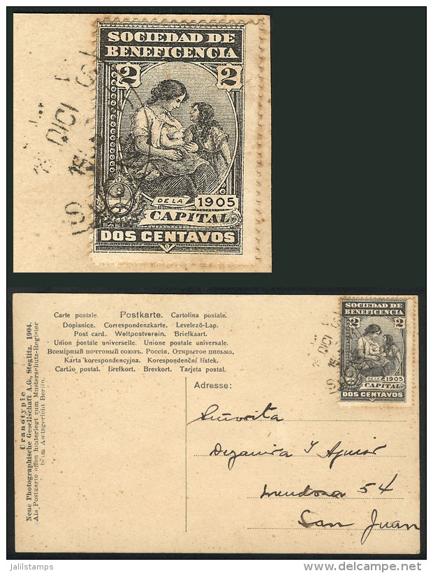 Cinderella Of 2c. Of The Charitable Sociedy Franking A Postcard Sent From Buenos Aires To San Juan On 15/DE/1905,... - Autres & Non Classés