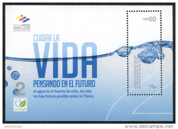 SAN LUIS: Year 2011, Revenue Stamp Of "school Savings For The Future", Value US$50, Topic Water, Environment,... - Altri & Non Classificati