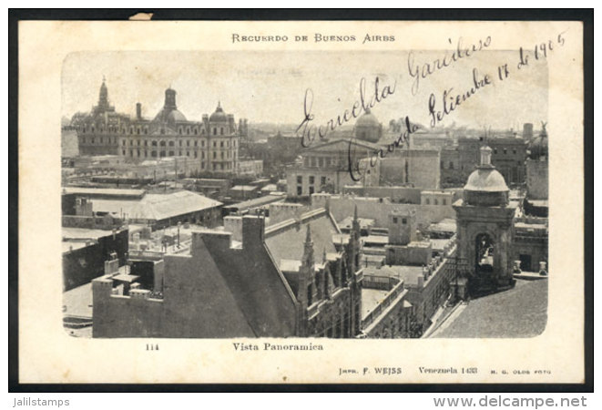 Buenos Aires: Panorama, Editor Wiess, Used In 1905, VF Quality, Rare! - Argentine