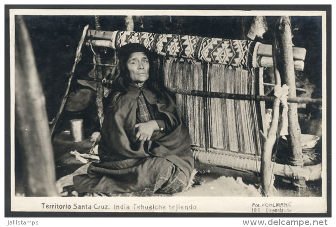 Tehuelche Old Indian Woman Weaving, Fot. Kohlmann, Unused Old Postcard, VF! - Argentina