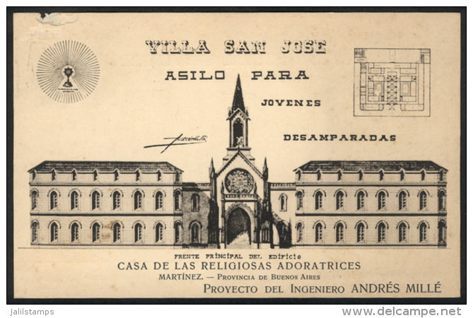 MARTINEZ: Villa San Jose Asylum For Young Women, Old Postcard, Minor Defects, Rare! - Argentine