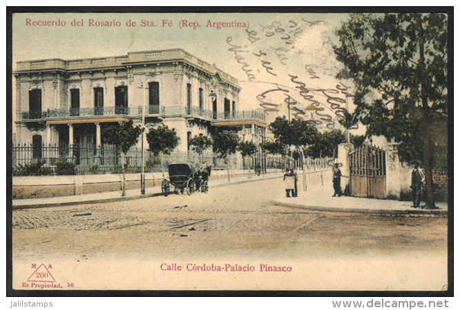 Santa Fe: C&oacute;rdoba Street - Palacio Pinasco, Ed. Fumagalli, Circa 1905, Fine Quality! - Argentina