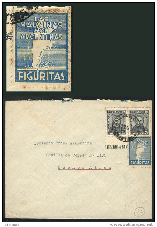 "Las Malvinas Son Argentinas - Figuritas" + Pair Of 2&frac12;c. Braille Franking A  Cover Sent From... - Autres & Non Classés