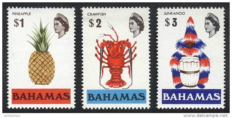 Yvert 317a/319a, Right Watermark, Mint Never Hinged, Excellent, Catalog Value Euros 30. - Bahamas (1973-...)