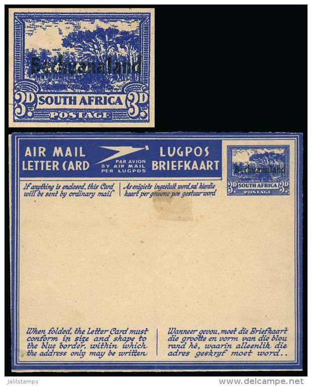 3p. Aerogram Of South Africa With "BECHUANALAND" Overprint, Interesting! - Other & Unclassified