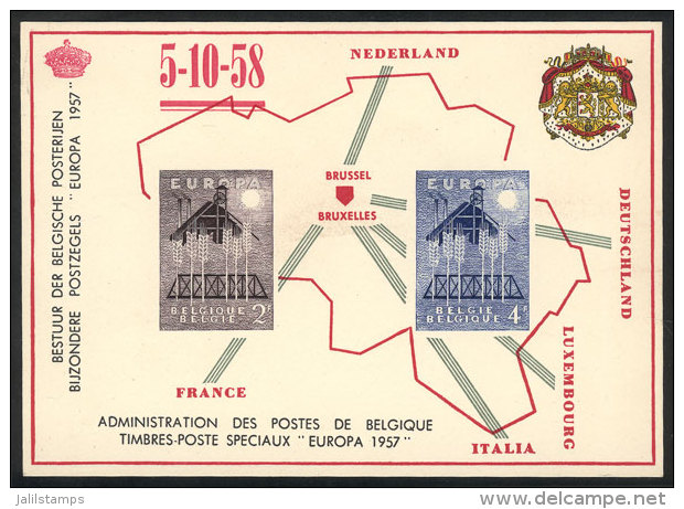 Sc.512/3, 1957 Topic Europa, The Set Printed On A Commemorative Sheet, Excellent Quality! - Autres & Non Classés