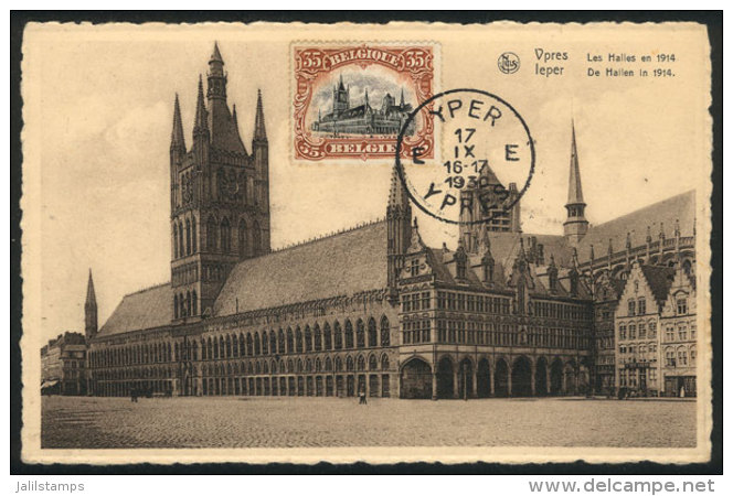 YPRES: The Cloth Halls In 1914, Architecture, Maximum Card Of SE/1930, VF - Autres & Non Classés