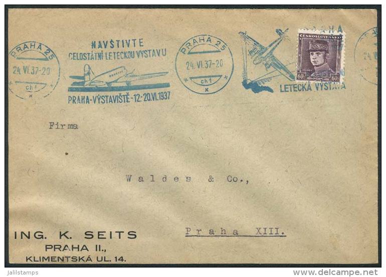 Cover Posted On 24/JUN/1937 With Nice Postmark With Slogan Topic AVIATION, VF Quality! - Autres & Non Classés