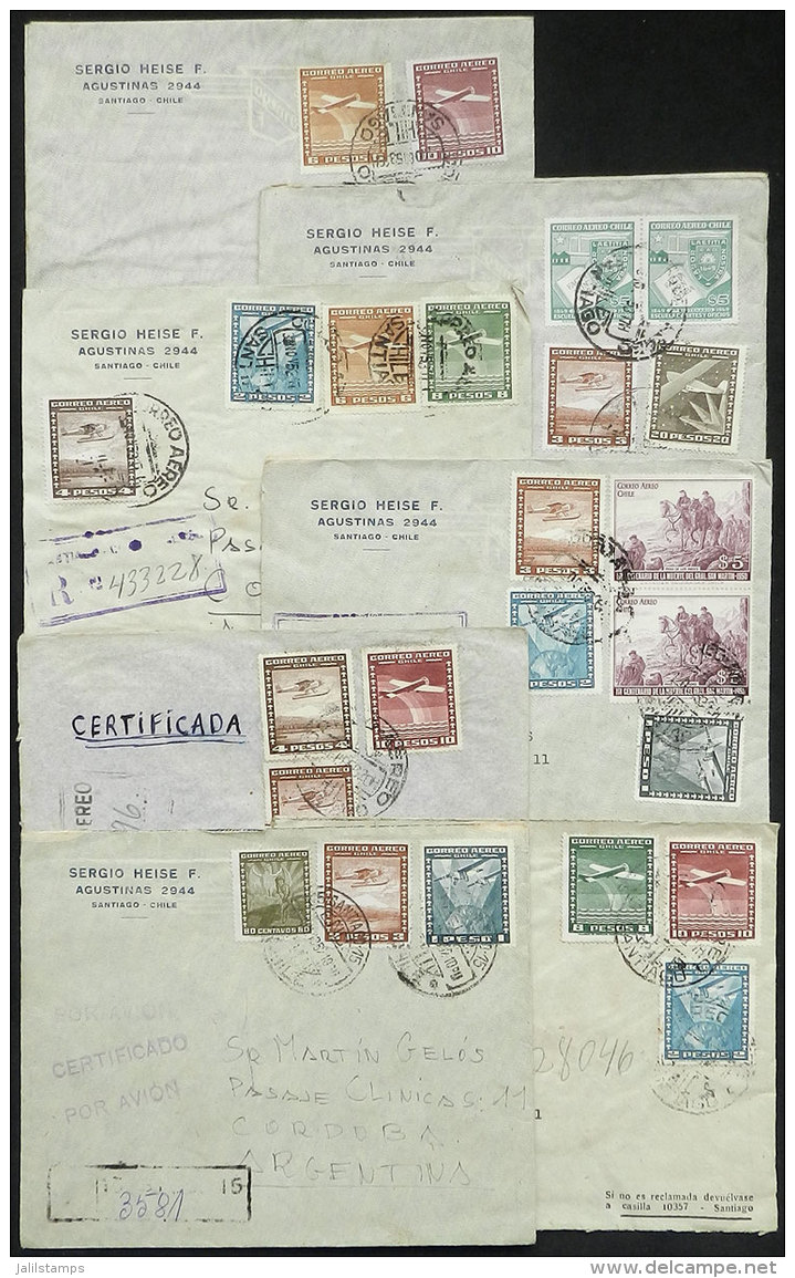 33 Covers + 1 Front Sent To Argentina (almost All Of The 1950s), Most Airmail And Many Registered. With Some Nice... - Chili