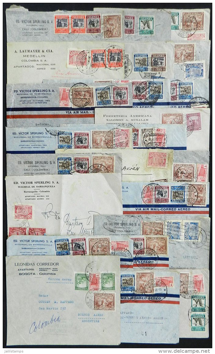 22 Covers (most Airmail) Sent To Argentina In 1939/40 With Nice And Colorful Postages, VF Quality! - Colombia